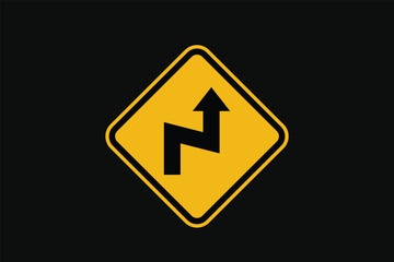 Sign There is a Double Bend to the Right then to the Left