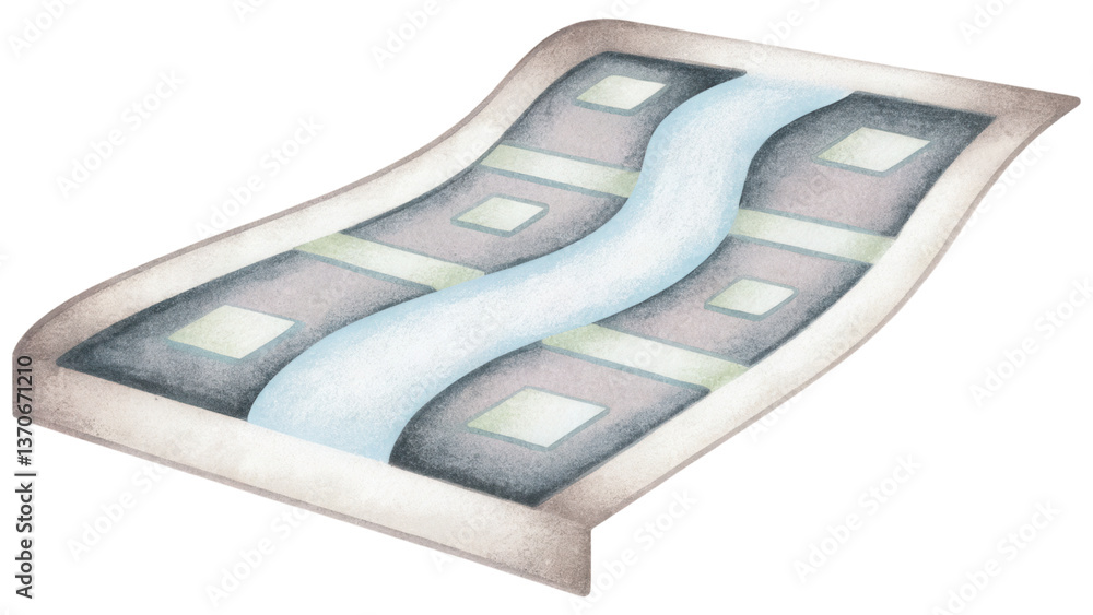 Aufkleber colorful abstract rug design featuring geometric patterns and flowing lines creates clip art isolate