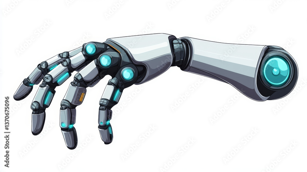 Poster robot arm icon. robot arm icon on a white background, isolated. the icon has three uses in applicati