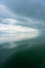 beautiful reflection on lake Balaton in Balatonvilagos Hungary