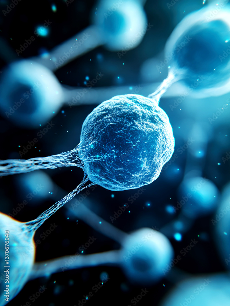 Poster exploring cellular structures in a biology lab a close-up view of microscopic life in a scientific e