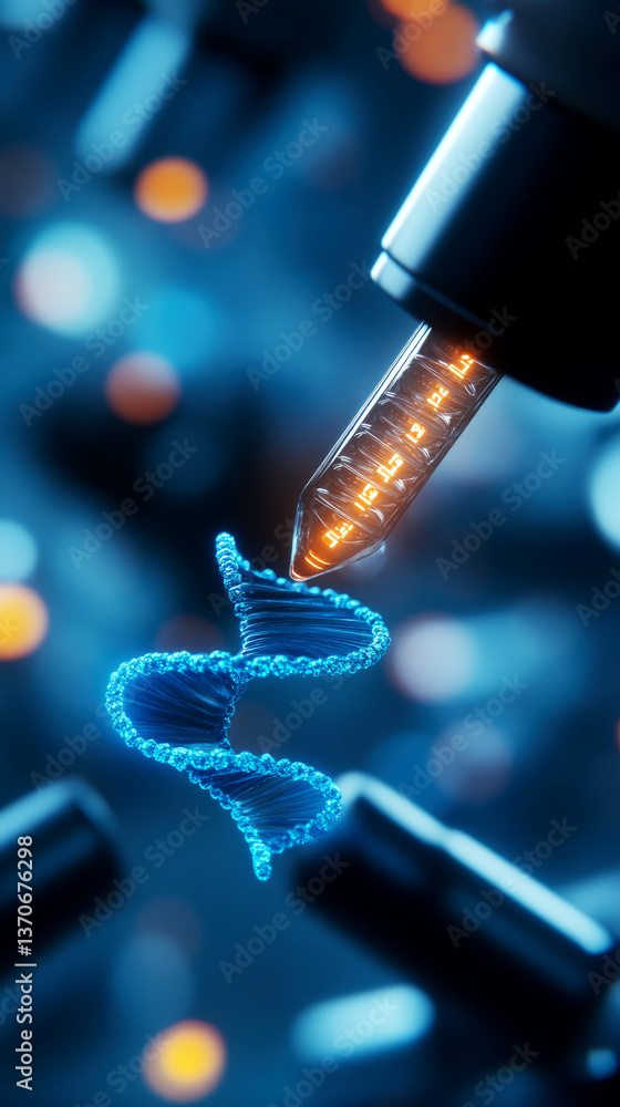 Aufkleber innovative biology lab experiment unveiling dna insights high-tech environment macro viewpoint scien