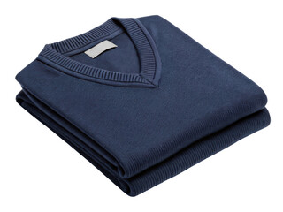 Naklejka premium Folded shirt template showcasing stylish navy blue sweater, perfect for layering and adding warmth to any outfit
