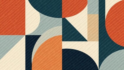 Fototapeta premium Abstract geometric shapes in muted tones create a sophisticated interior design seamless pattern , design, wall, luxury