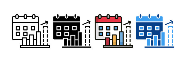Obraz premium Sales Forecast Icon Set Multiple Style Collection