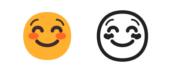 Fototapeta premium Smiling Face with Smiling Eyes and Blush
