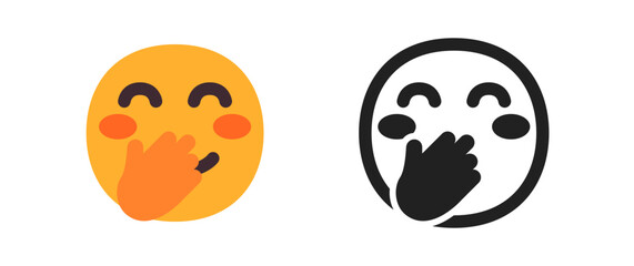 Smiling Face with Hand Over Mouth