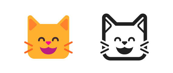 Fototapeta premium Smiling Cat Face with Open Mouth