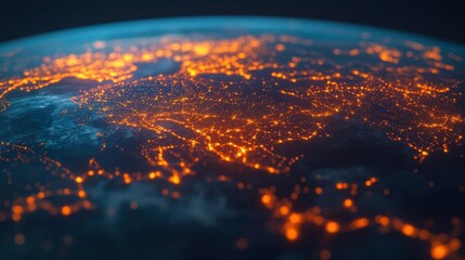 A fantasy-inspired image of trade routes glowing with energy, symbolizing tariff exchanges