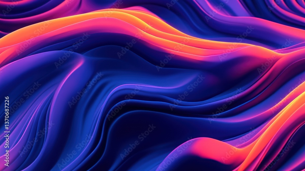 Aufkleber abstract colorful flowing layers and curves display a visual texture