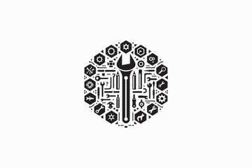 An Allen Wrench (Hex Key) vector silhouette image adobe illustrator. eps