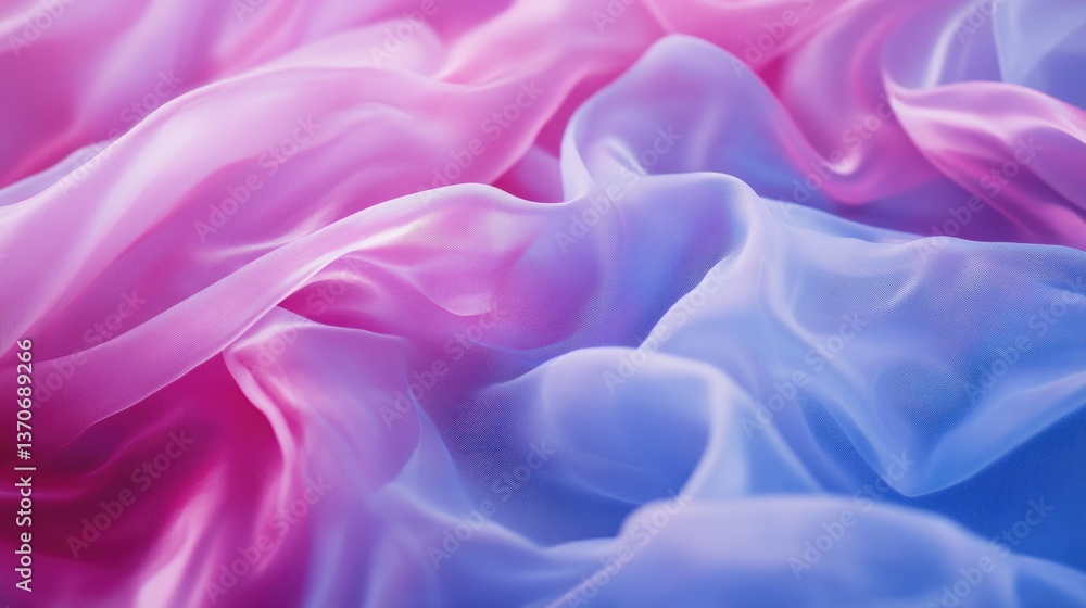 Poster two colors of flowing fabric with soft light and shadows