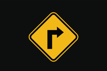 Sign There is a Sharp Turn to the Right

