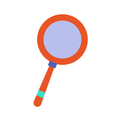 Magnifying Glass Vector Icon - Zoom, Search, Detective, Inspection, Lens, Analysis - Clean Flat Design, Scalable Clipart, EPS/SVG/AI
