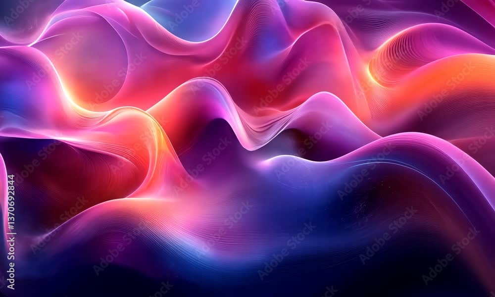 Poster abstract flowing gradient waves background animation with vibrant colors