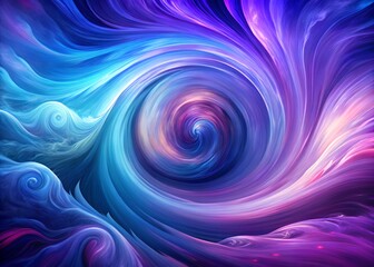 Abstract Purple and Blue Swirling Waves A Serene Digital Artwork