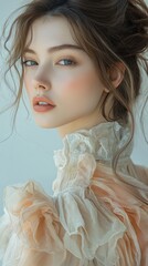 Fototapeta premium Woman with a very pretty dress on posing for a picture