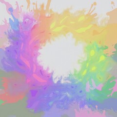 Obraz premium creative colorful border frame of rainbow paint splash abstract background; space for copy , graphic resource