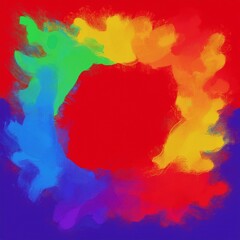 Obraz premium creative colorful border frame of rainbow paint splash abstract background; space for copy , graphic resource