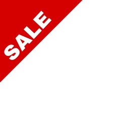 sale tag with red ribbon