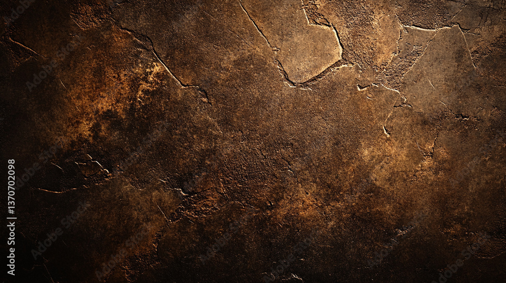 Aufkleber a close up of a dark brown cracked surface with a rough texture and subtle color variations visible