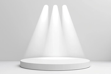 A clean, minimalistic stage with focused spotlighting, ideal for presentations.