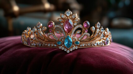Obraz premium Luxurious tiara with gemstones