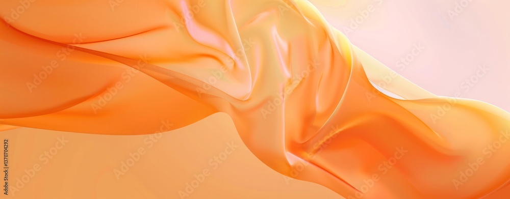 Fototapete Orange background textured smooth curves, abstract shape light and shadow effects, edges gradient colors flowing lines soft tones warm atmosphere.