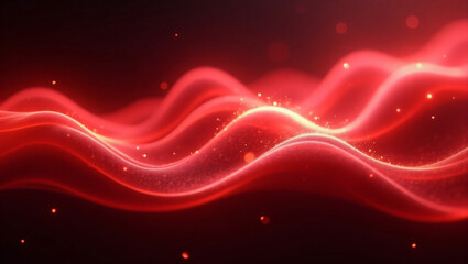 Obraz premium Crimson Energy Waves: A Dance of Fiery Luminescence
