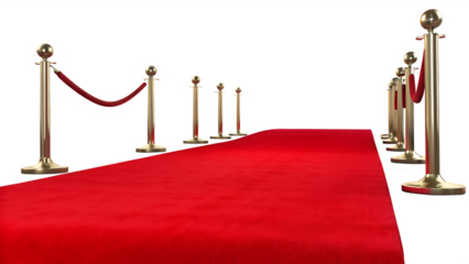  a red carpet isolated on white background PNG. GENERATIVE AI