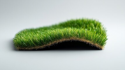 Fototapeta premium Artificial turf sample showcasing realistic color variations and fiber texture