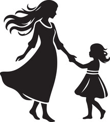 silhouette of a mother and child Mothers day concept