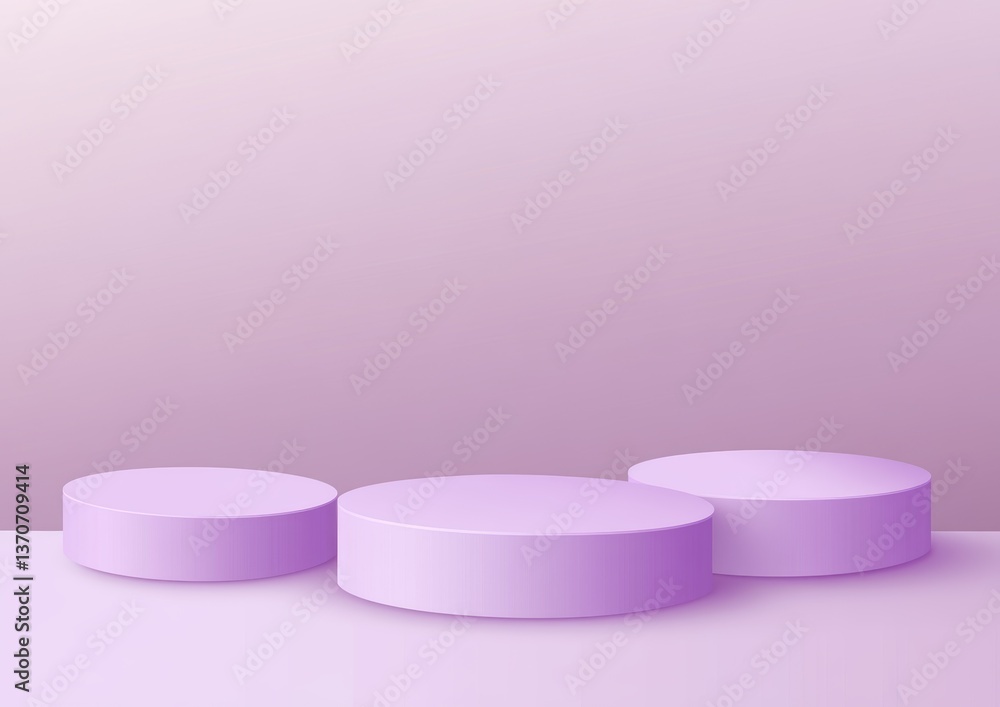 Poster 3d clean lines background image featuring a minimal podium with smooth gradient purple tones and sim