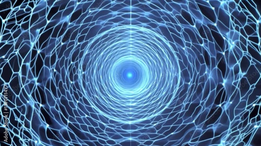 Poster mesmerizing blue energy core neural web radiating pulses of light and captivating visual effects