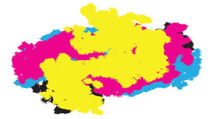 Fototapeta premium Cyan magenta yellow and key (cmyk) color model waving stripes on white background