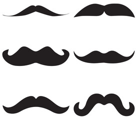 Obraz premium collection of mustaches. set of mustaches. moustache silhouette vector bundle. Black mustache vector