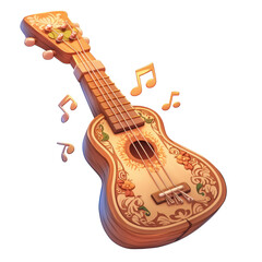 Tropical paradise ukulele performance a vibrant digital artwork experience