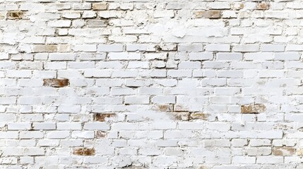 Whitewashed Brick Wall Texture Background Seamless Pattern