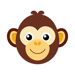 Cute Monkey head vector illustration