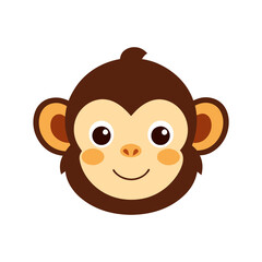 Cute Monkey head vector illustration