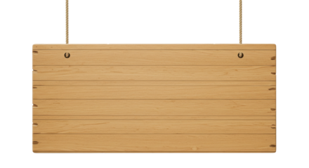 Isolated Empty Wooden Hanging Sign