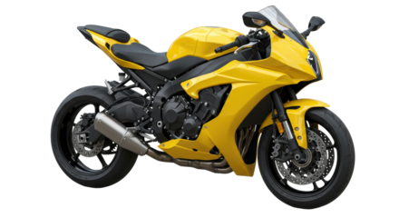Isolated Yellow Motorcycle