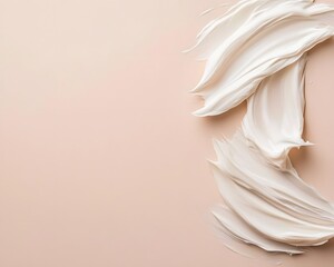 Creamy White Swirls on Beige Background Texture