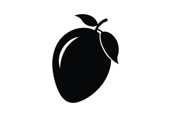 Silhouette of a mango on white background
