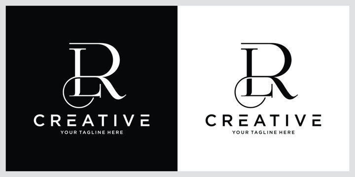 LR or RL initial letter logo design vector