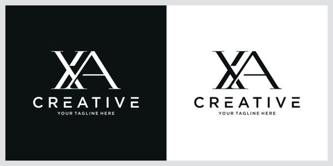 XA or AX initial letter logo design monogram
