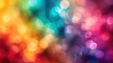 Obraz premium Vibrant, swirling colors blend in a dreamy abstract background. A mesmerizing mix of blues, greens, yellows, reds, and pinks creates depth and movement