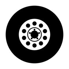 car wheel rim illustration logo vector image silhouette