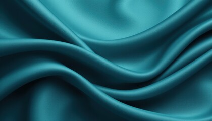 Obraz premium Elegant Teal Fabric Texture Soft Curves & Sophisticated Drape Background