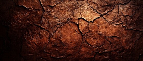 Fototapeta premium Dark Brown Cracked Stone Texture Background